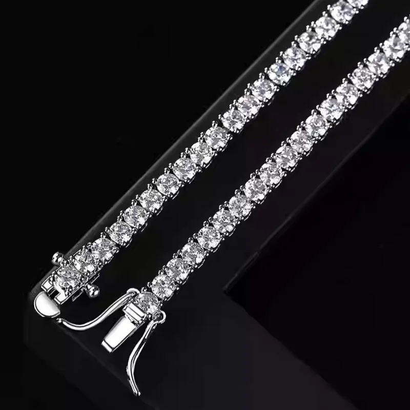 New 925 Sterling Silver 3MM Tennis Bracelet Shining Classics for Women Fashion Simple Engagement Wedding Jewelry Zircon Gifts view 3