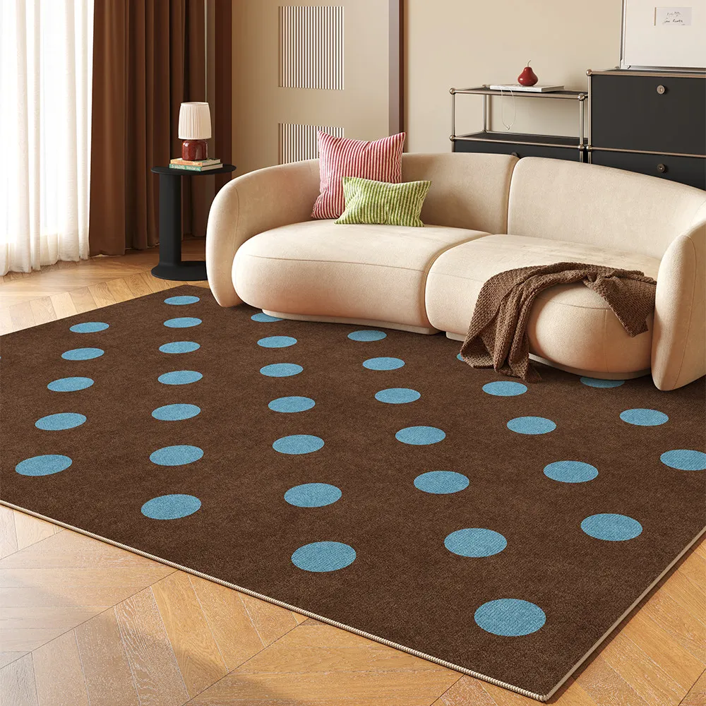 Ins Modern Wave Point Living Room Carpet Decoration Home Anti-slip Washable Bedroom Floor Mats Easy Clean Study High-end Rug