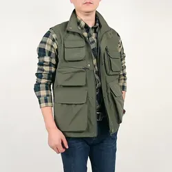 Fishing Vest Breathable Fishing Travel Mesh Vest With Zipper Pockets Summer Work Vest For Outdoor Activities Fishing Men's Vest