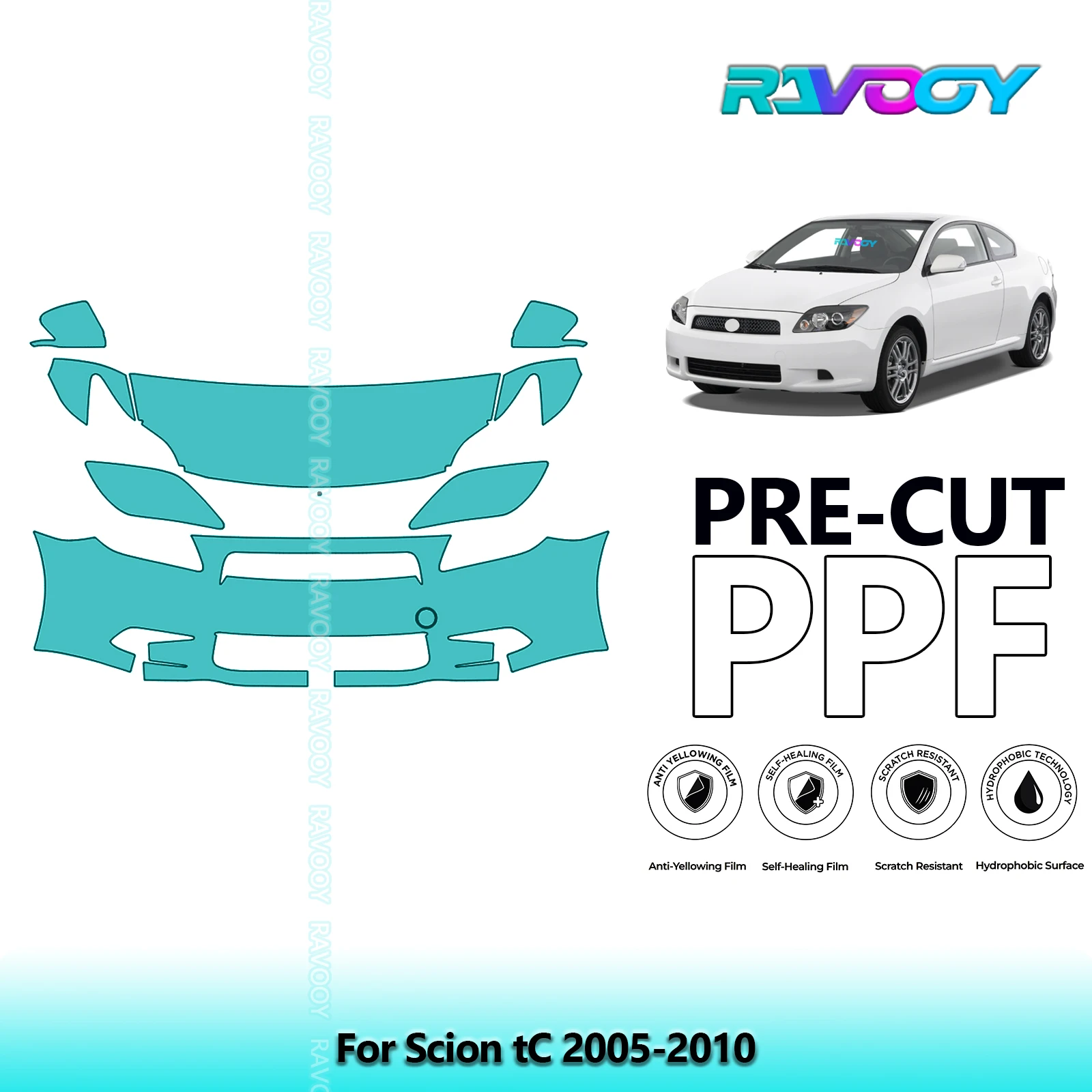 

Car Front Kit Clear Bra Precut PPF Paint Protection Film For Scion tC 2005-2010