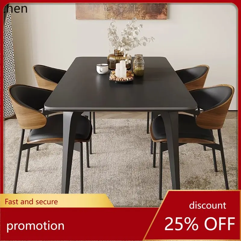 CZ  Dining Table and Chair Set Full Support Base Plate Home Restaurant Small Apartment Rectangular Modern Simple Dining Table
