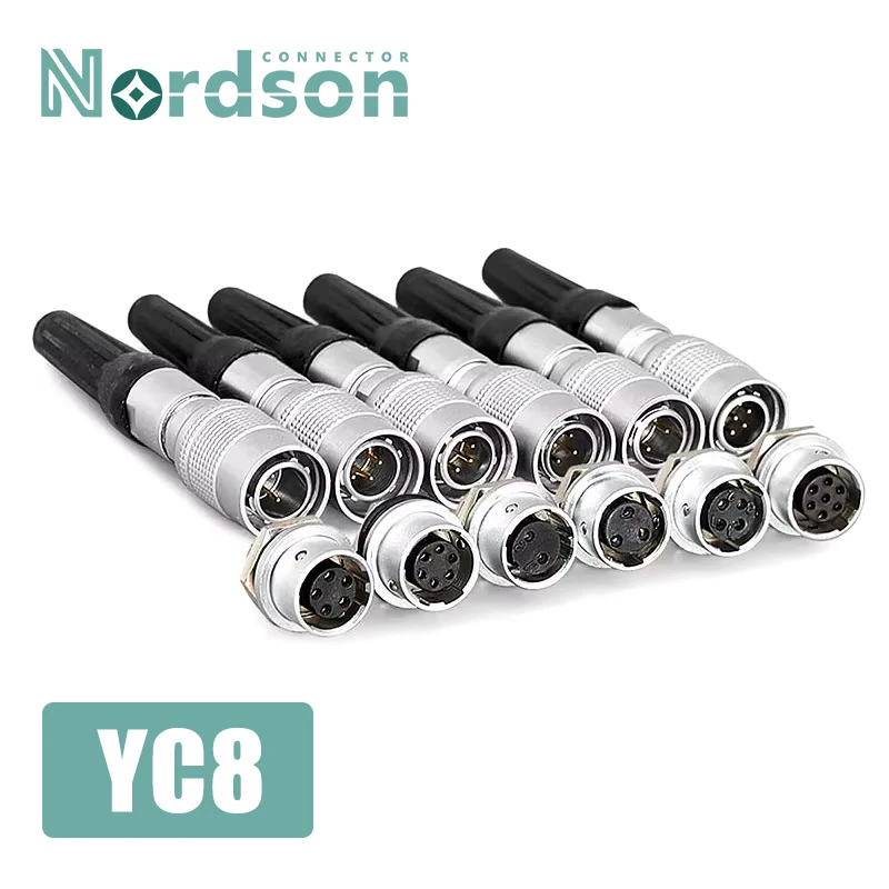 YC8 Push-pull Aviation Plug 2/3/4P/5P/6P/7Pin Forward/Reverse Install Opening 8mm Male Female Quick Docking Waterproof Connector