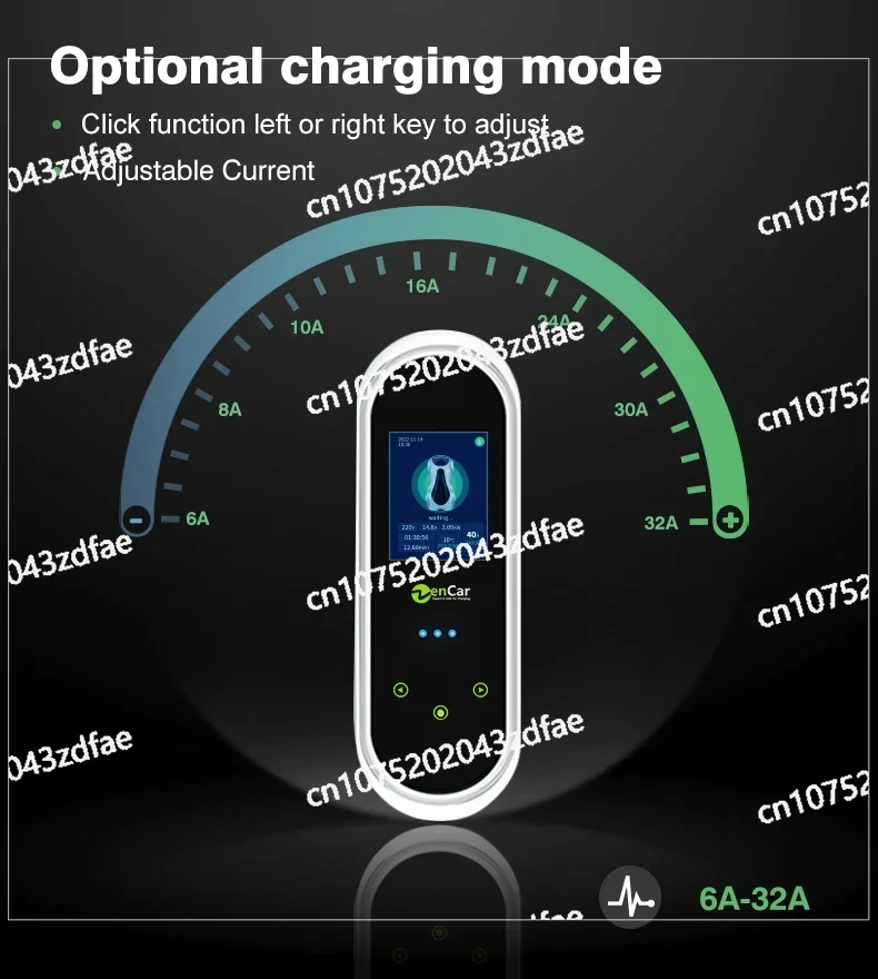 شاحن Zencar Model E pro gb/t 7kW المحمول EV 32A المستوى 2 EVSE الأزرق CEE مع مستشعر درجة الحرارة مع حاملات #3