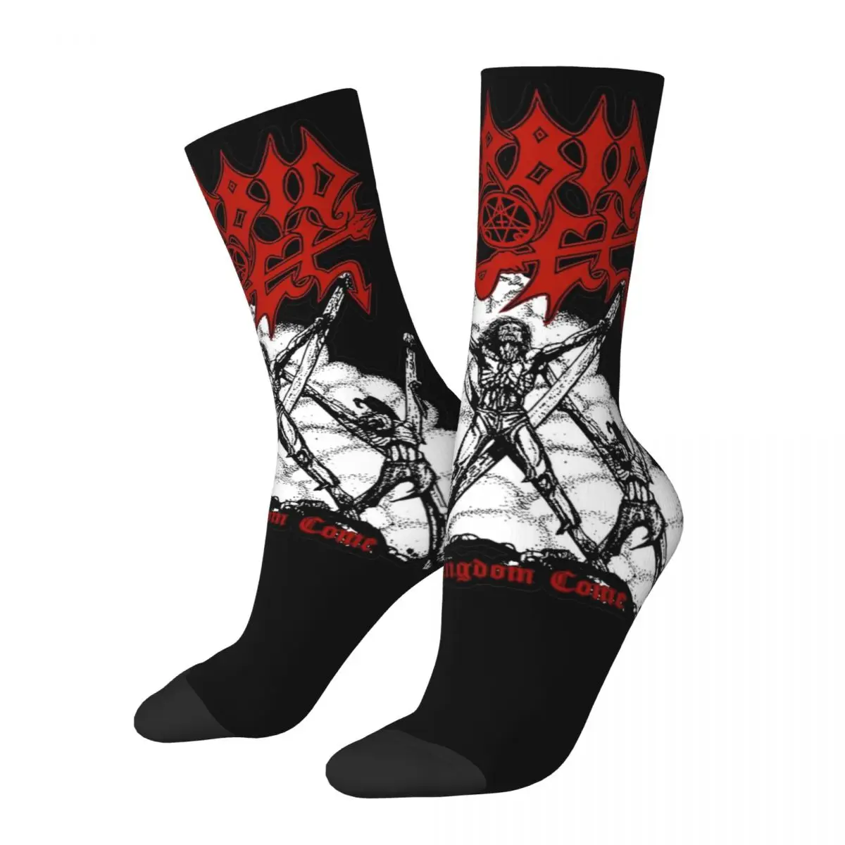 

Crazy Design Morbid Angel Basketball Socks Band Polyester Crew Socks for Unisex Non-slip