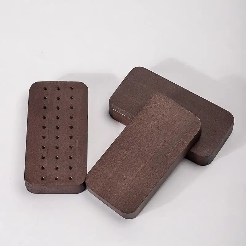 30-slots polijstkop opslag walnoothout nagelboor organizer lade desktop display standaard manicure gereedschap