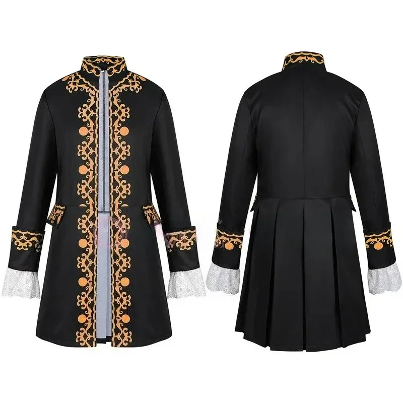 

Новый Хэллоуин мужской дворцовый принц пальто 18 века средневековый фрак с принтом кружевной сценический костюм мужской для униформы одежда