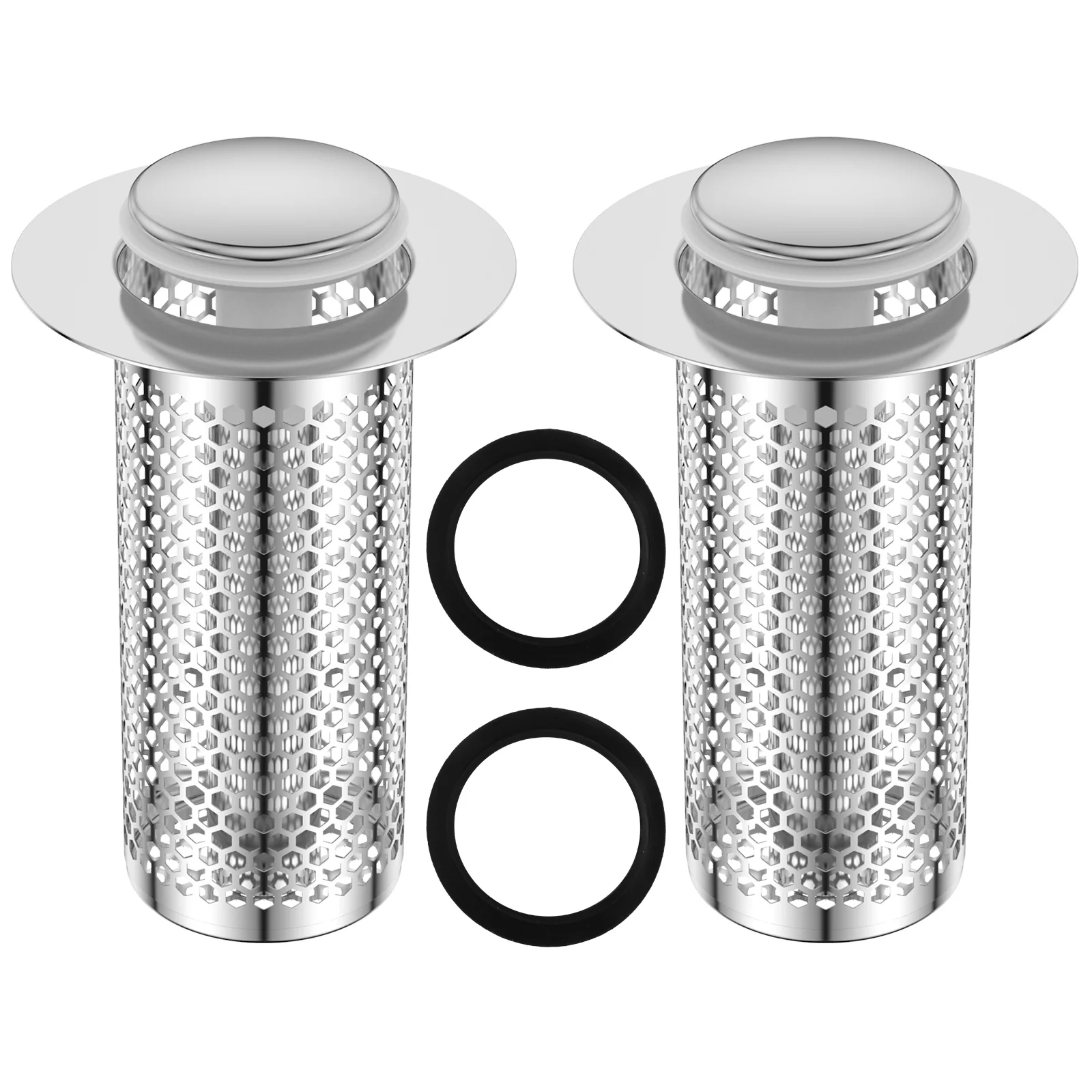 

2 шт., пробка для раковины в ванной комнате, сливной фильтр для раковины из нержавеющей стали с уловителем волос, всплывающий сливной фильтр для пола, универсальный сливной фильтр для раковины