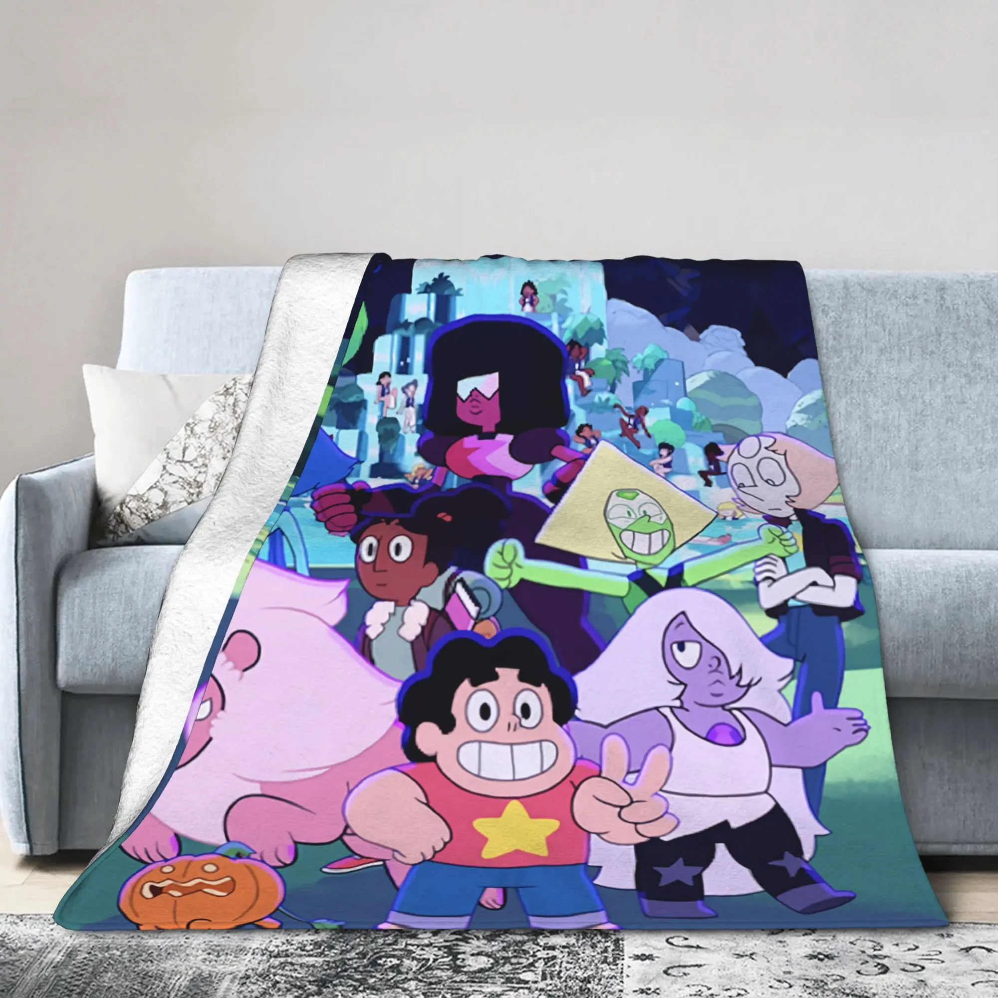 Steven Universe  Anime  Knitted Blankets  Fuzzy Throw Blankets Summer Air Conditioning Portable Ultra-Soft Warm Bedspreads,