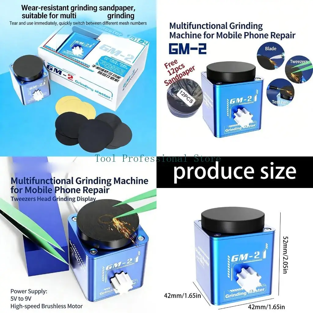 57QF Sturdy Metal Disc Grinding Tool With Secure Screw Fixation 12pc Sandpaper For Accurate Polishing Of Soldering Iron Tip