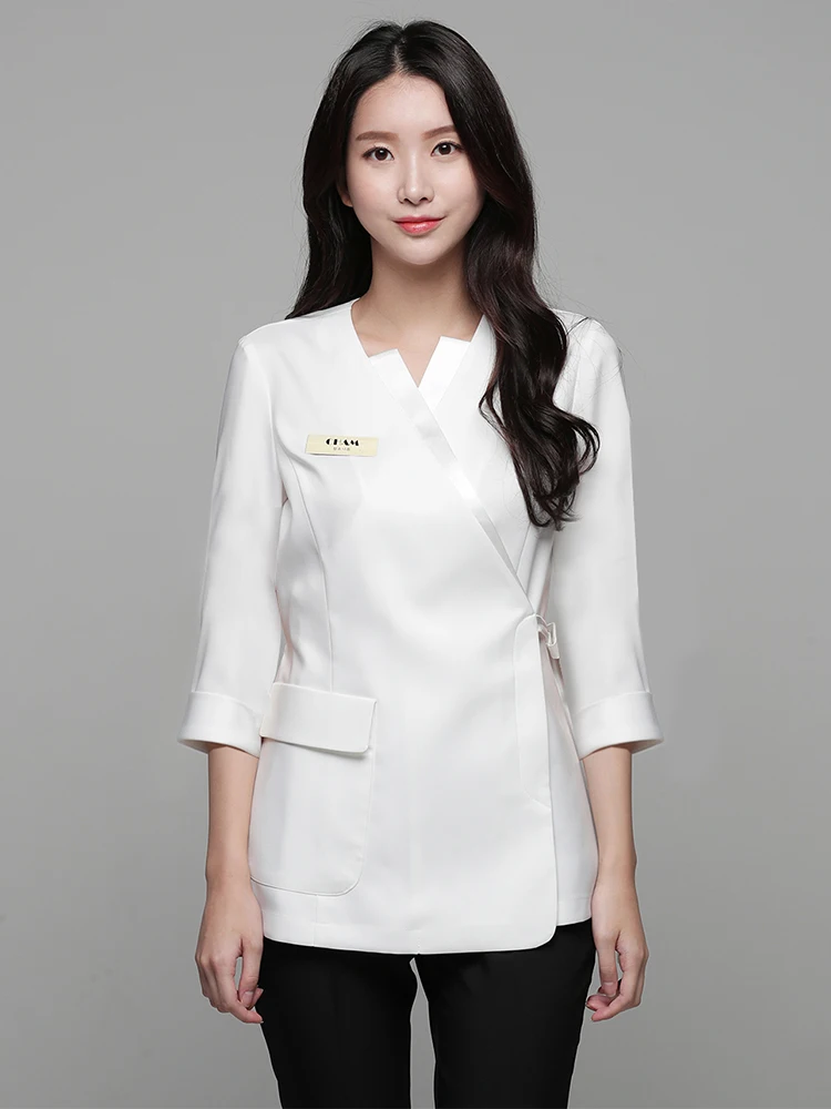 الزي التجميلي لصالونات التجميل الكورية، زي العمل المألوف، مركز الرعاية الصحية، سبا نسائي، فني أنيق، مجموعة احترافية