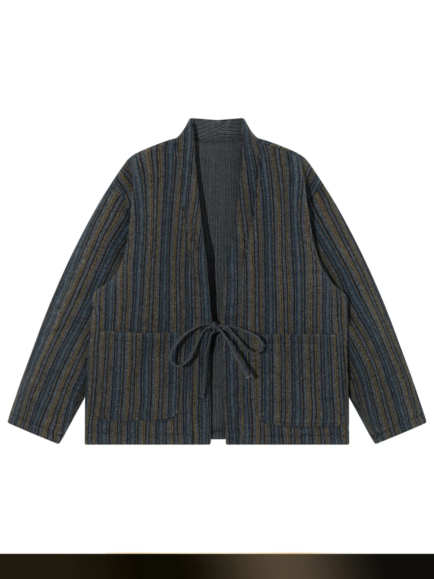 

Мужской зимний свободный теплый рабочий хлопковый жакет-кардиган Nted в японском ретро-стиле, двусторонний, для ношения с разных сторон, модель Дао Пао