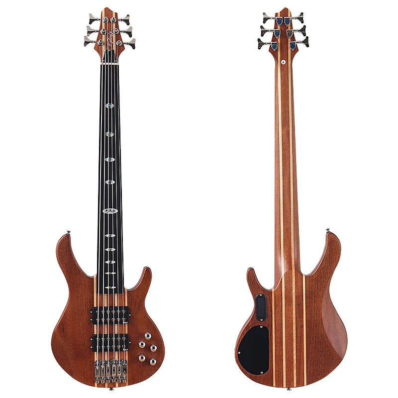 Fretless 6 String Electric Bass Guitar 5 String Active Guitarra Solid Saplele Wood Body  43 Inch Bass Guitar High Grade