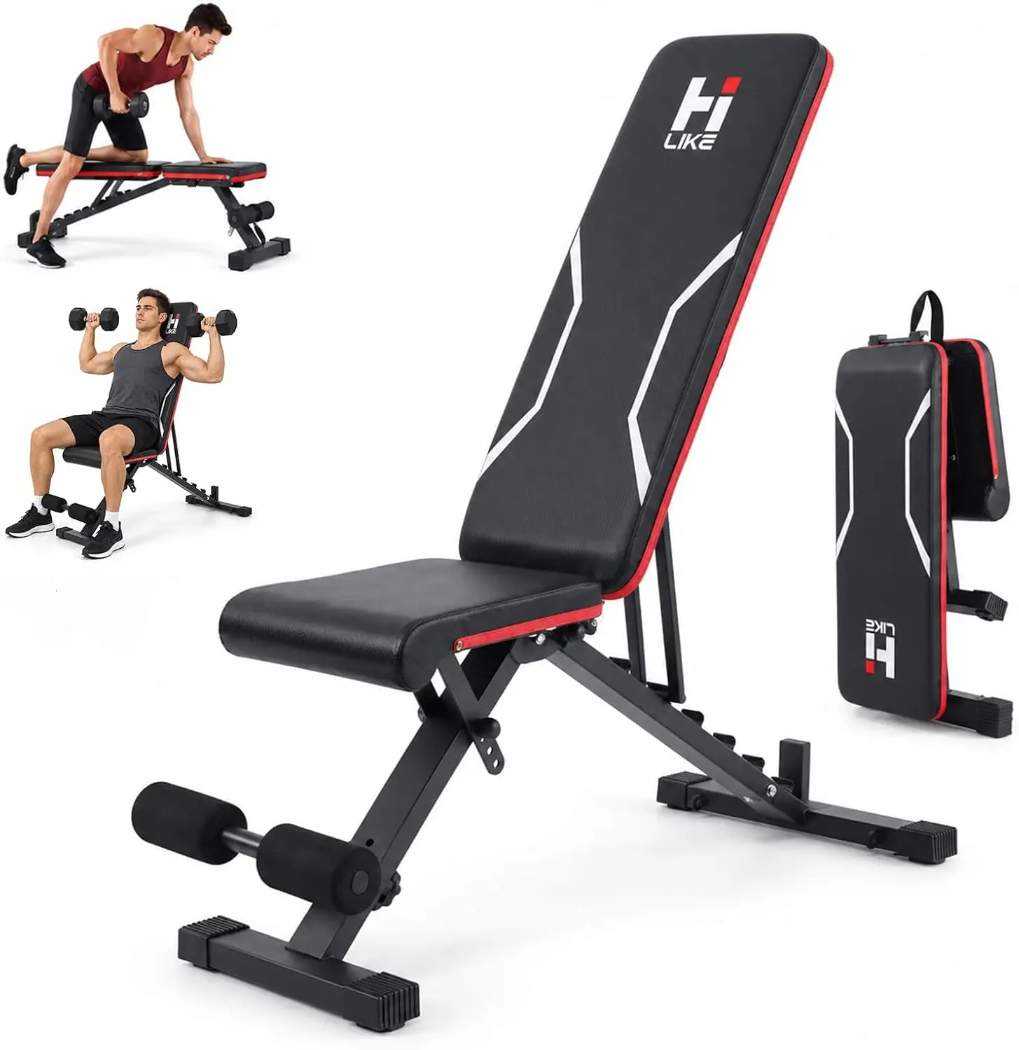 900LBS Capacity Adjustable Weight Bench for Workout, Foldable Strength Training for Home Gym Equipment Set