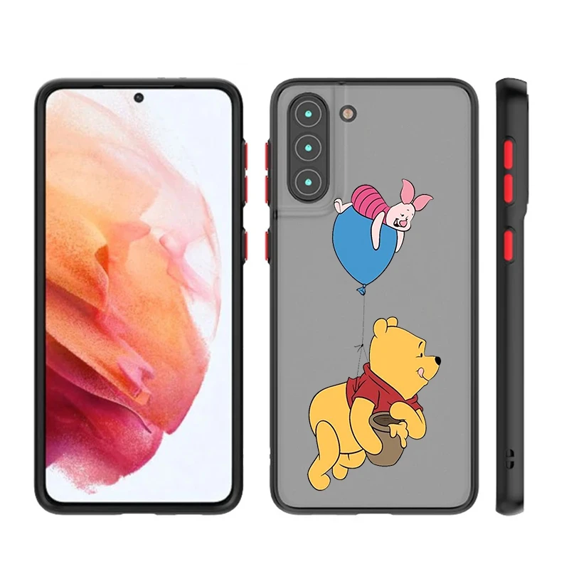 Funda translúcida de dibujos animados de Winnie The Pooh para Samsung S24, S23, S22, S21 Ultra, S20 FE, Note 20 Lite Plus