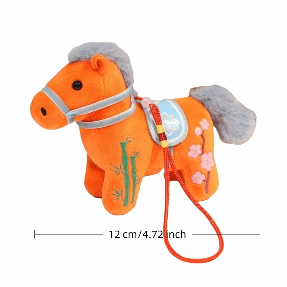 Niedliche Stofftier-Pferd-Plüschpuppe, Jahr des Pferdes, Maskottchen, hängende Dekoration, Pony-Anhänger, weich, 12 cm, Plüsch-Pony-Schlüsselanhänger, Geschenk