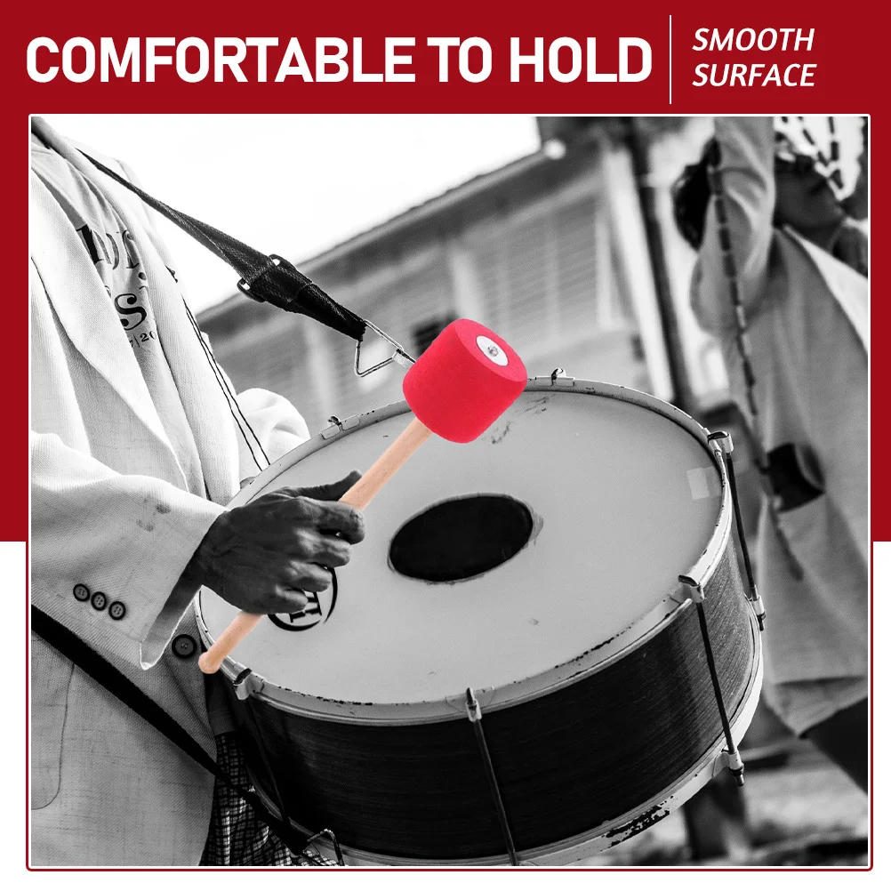 

2Pairs Bass Drum Mallet Professional Eva Foam Head Wooden Handle Versatile Percussion Drumsticks Drum Instrument Parts