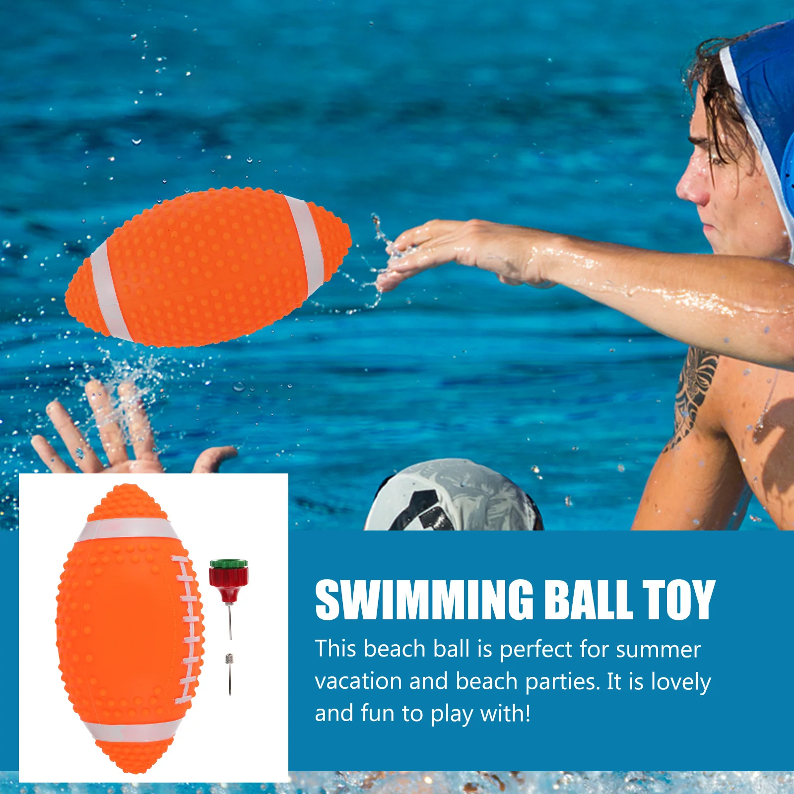 Cor brilhante inflável subaquático rugby piscina bola crianças natação verão praia festa jogar bola de praia brinquedo de rugby subaquático