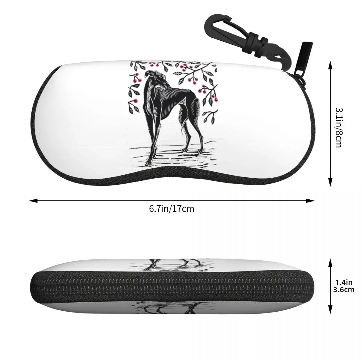 Custom Beneath The Cherry Tree Funny Greyhound Dog Glasses Case Cool Lurcher Whippet Shell Eyeglasses Case Sunglasses Box