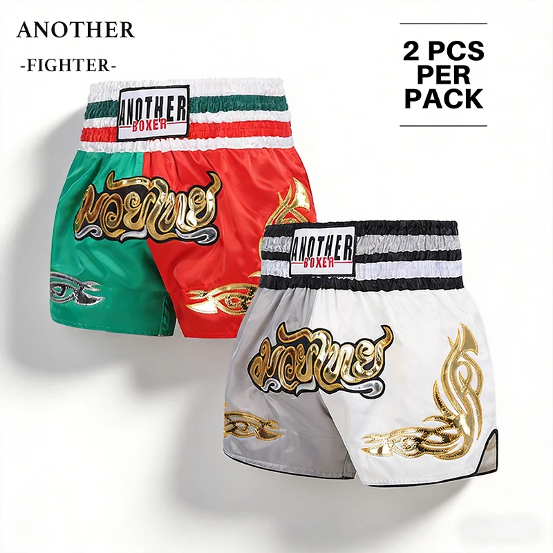 

Classic Muay Thai Shorts 2-Pack Kids Women Men's Boxing Pants MMA Clothing Fight Grappling Training Session Kickboxing Shorts