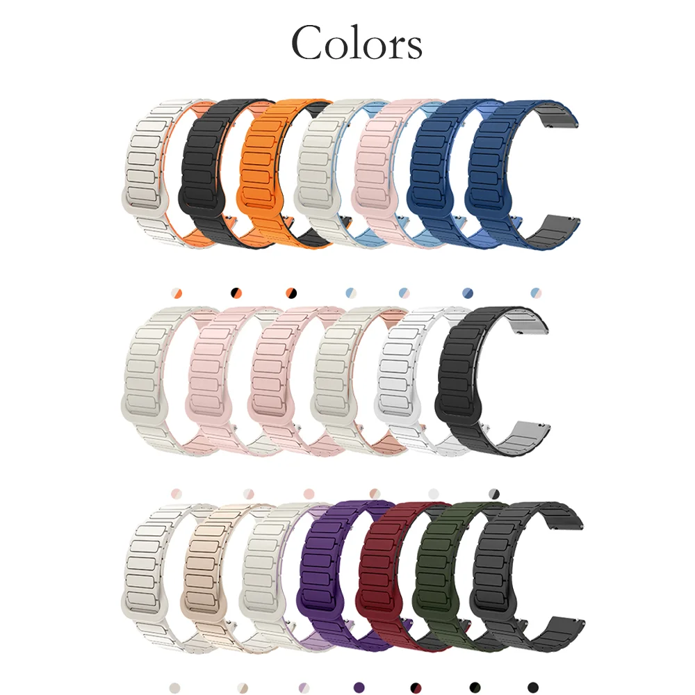 22 mm magnetisches Armband für Vivo Watch3/Watch3 GT/IQOO Armor Style, Schnellverschluss, hautfreundliches, weiches Silikon-Smartwatch-Armband
