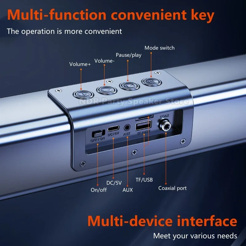 SADA K2 مثبت على الحائط صدى مكبرات الصوت التلفزيون الصوت المسرح المنزلي سمّاعات بلوتوث قطاع الصوت 2.0 قناة ستيريو 40 واط عالية الطاقة BT5.3