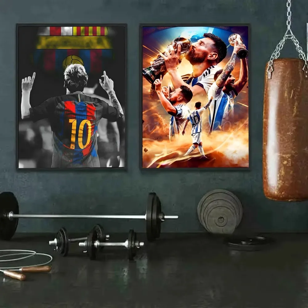 1 قطعة نجم كرة القدم L-Lionel M-Messi المشارك ذاتية اللصق الفن ورق مقاوم للماء ملصق مقهى بار غرفة جدار ديكور
