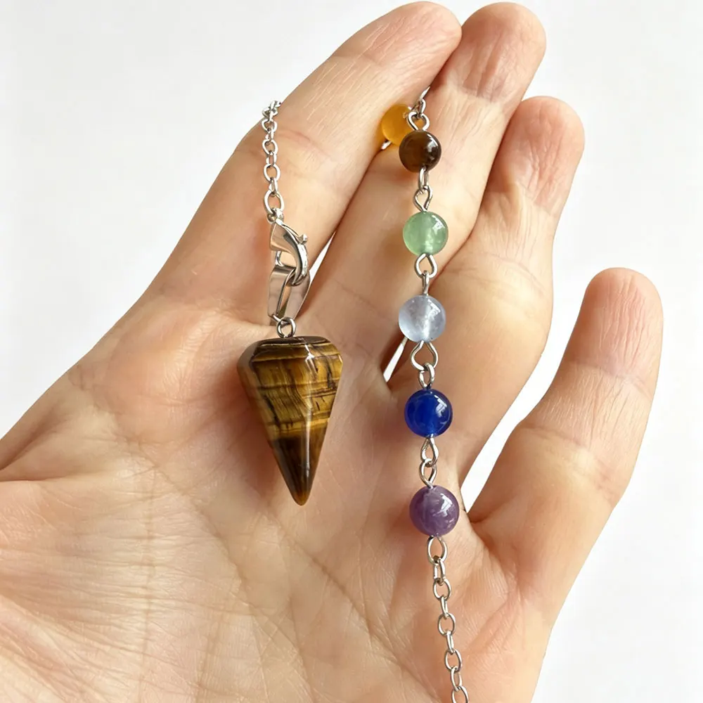 Natural Stone Pendulum Pendant for Dowsing & Healing