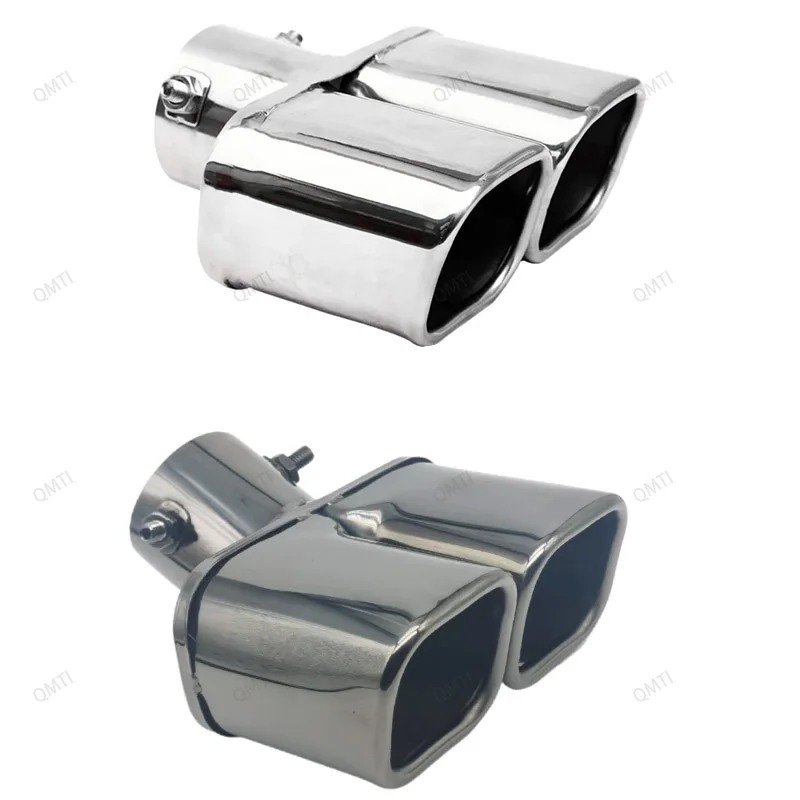 Universal Square Double Outlet Exhaust Tip Car Exhaust Pipe Stainless Steel Exhaust Muffler