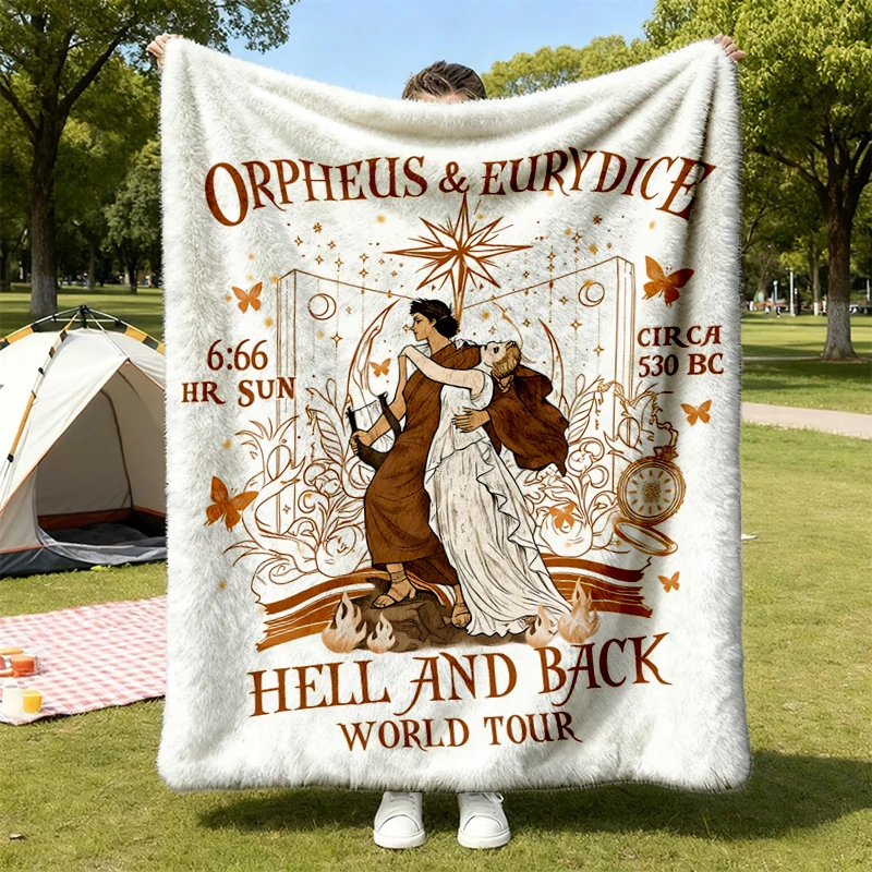 Orpheus and Eurydice Soft Blanket, Greek Myth Aesthetic Comfy Blanket, Light Academia Goddess Pullover
