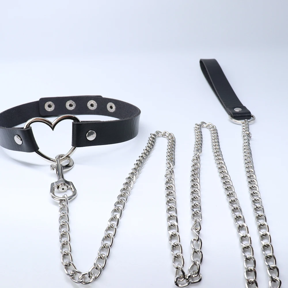 Bdsm بولي Leather الجلود المختنق مع سلسلة المقود النساء عبودية ربطة القوس فيونكة طوق الجلود الرقيق المثيرة طوق الخاضعة ناضجة الملحقات