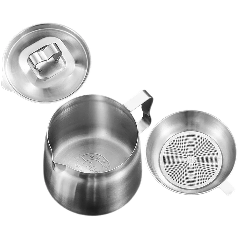 

Stainless Steel Oil Filter Pot Strainer Cooking Lard Holder Grease Container Kitchen Tool Soup Fat Storage