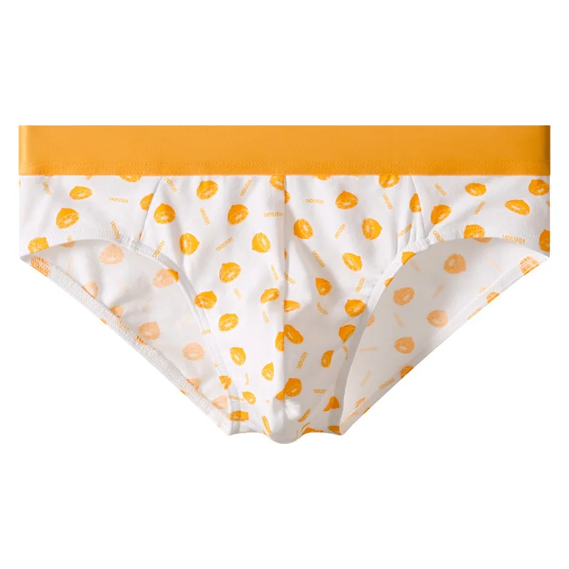 Print Cotton Brief for Men Sexy U Convex Pouch Underwear Male Breathable Comfortable Sweat Absorption Sports Underpants Knickers