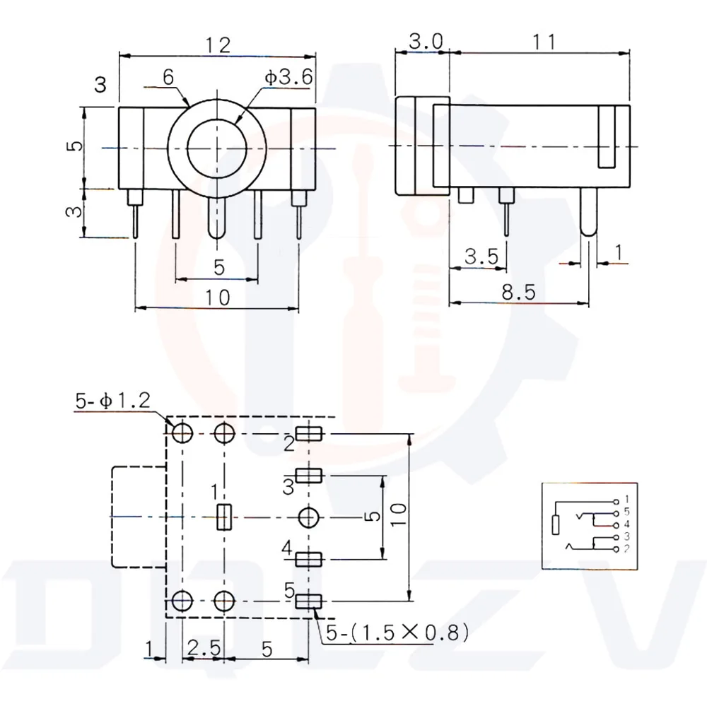 5/10PCS Headphone Jack Socket 3F07 PJ-307 PJ307 3.5mm Stereo Jack Socket 3.5 Audio Earphone Jack Connector