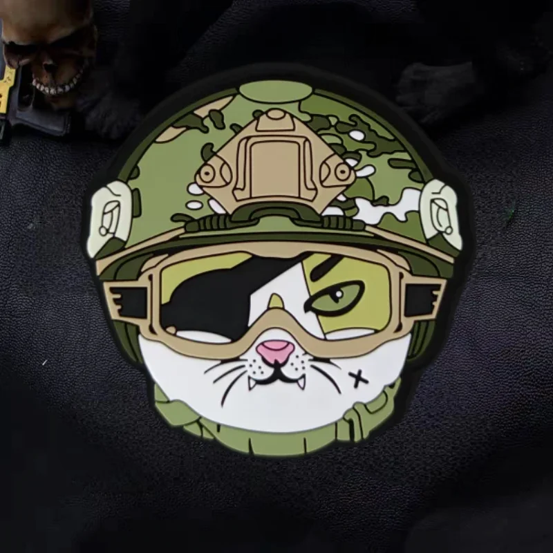 

Cat Head 3D PVC Patch Military Hook and Loop Morale Badge Backpack Accessories Sticker Decorative Armband Patches for Clothing