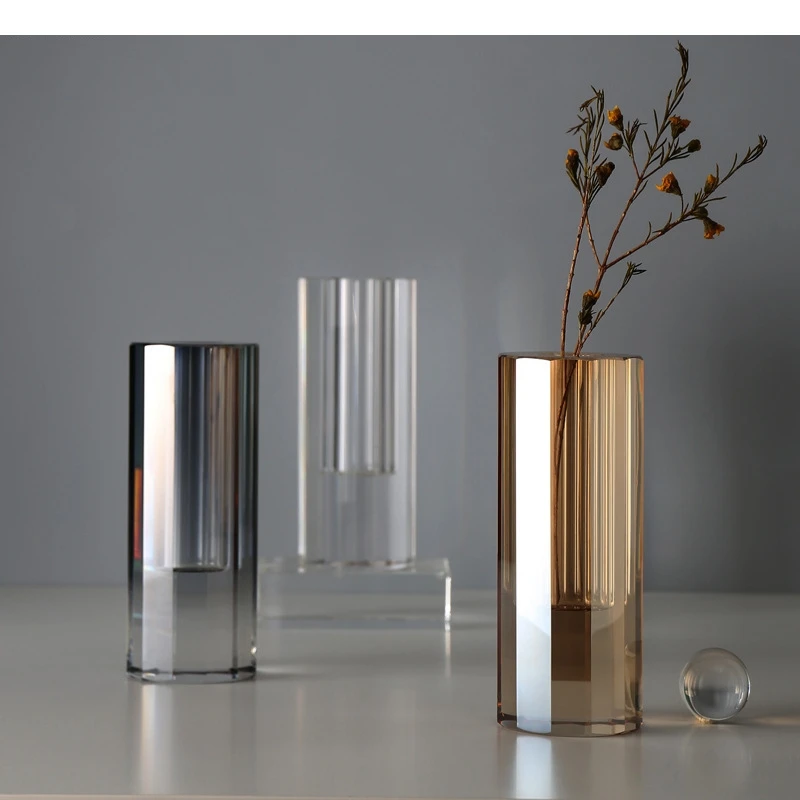 

Modern Crystal Vase Flower Arrangement Vase Decoration Creative Home Living Room Desktop Simple Crafts Plant Flower Pot Ornament