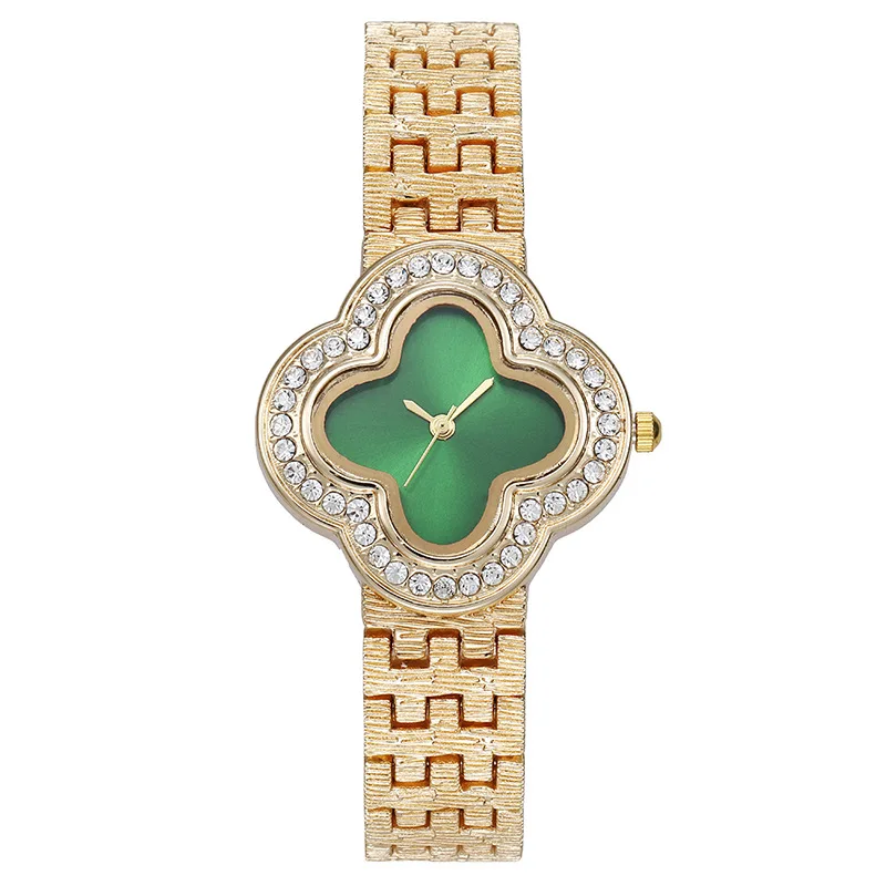 Women's Quartz Watch Four-Leaf Clover Diamond Dial Fashion Female Watches Casual Ladies Watch Daily Wear Girl Gifts view 3