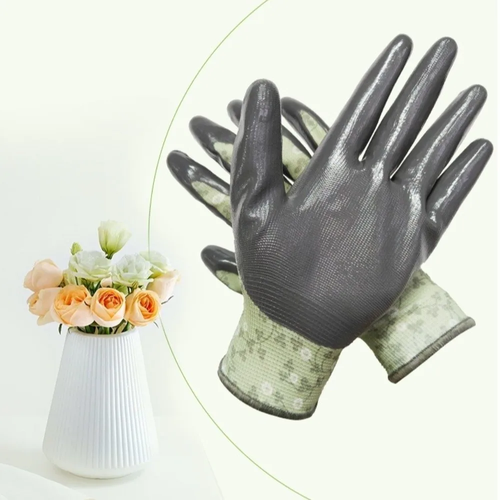 Floral Pattern Gardening Gloves Comfortable Anti Prickling Labor Protection Gloves Breathable Multi-purpose Work Gloves