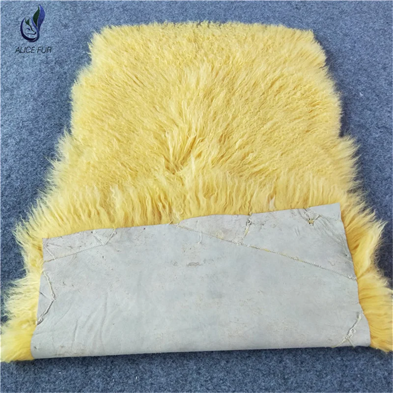 Curly Long Hair Mongolian Tibetan Lamb Sheepskin Plate 60x120 CM