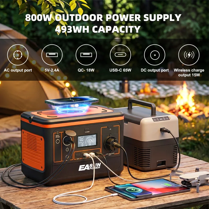EASUN POWER 800W 1800W Draagbare Power Station Zonnegenerator 1024Wh Lifepo4 Batterij Noodstroomvoorziening Buiten Kamperen Mobiele Stroomvoorziening
