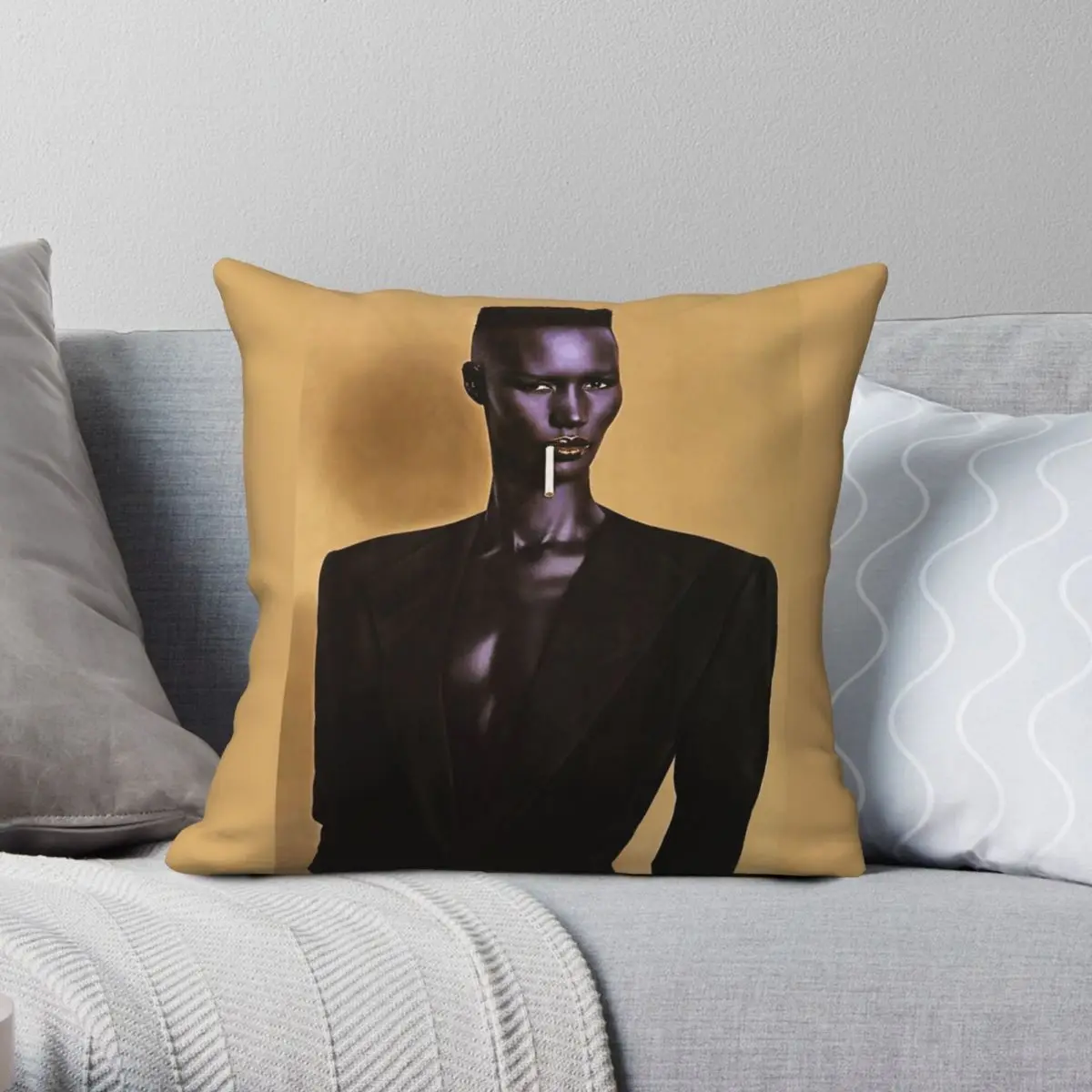 Grace Jones Chanteuse Extraordinaire Pillowcase Polyester Linen Velvet Printed Zip Decor Home Cushion Cover 45x45