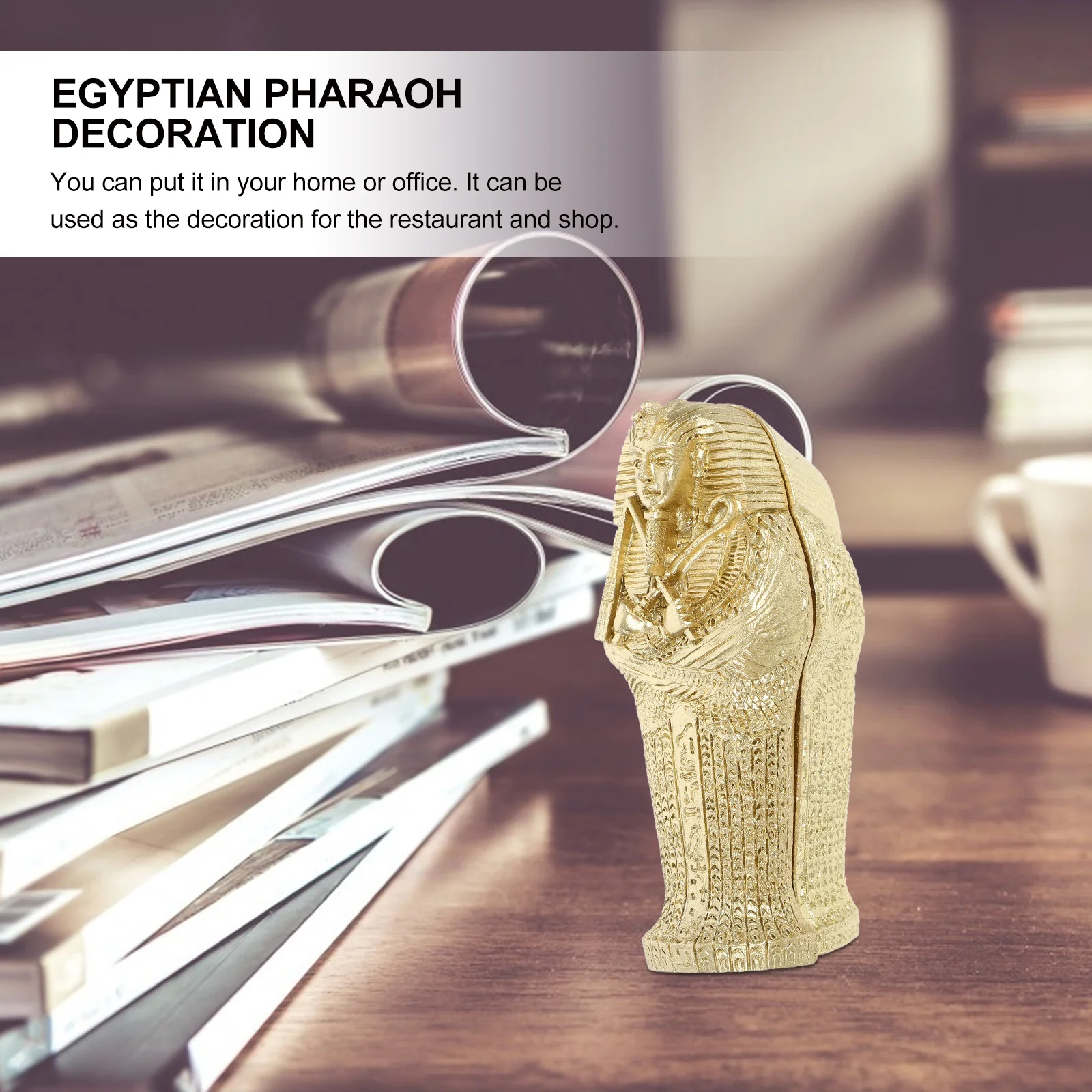 

Mini Mummy In Coffin Resin Craft Egyptian Decoration Desktop Statue Figure Home Office Decor Sphinx Statue
