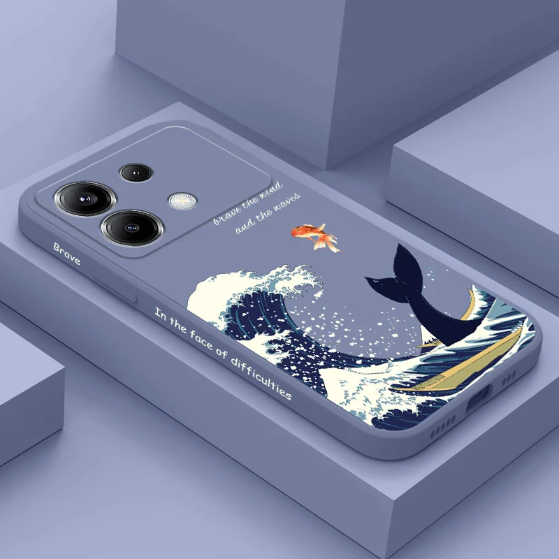 

Surging Wave Whale Phone Case For Xiaomi Poco F7 X7 X6 F6 M6 M5 M5S F5 X5 F4 X4 M4 F3 M3 X3 Pro 4G 5G GT Silicone Cover