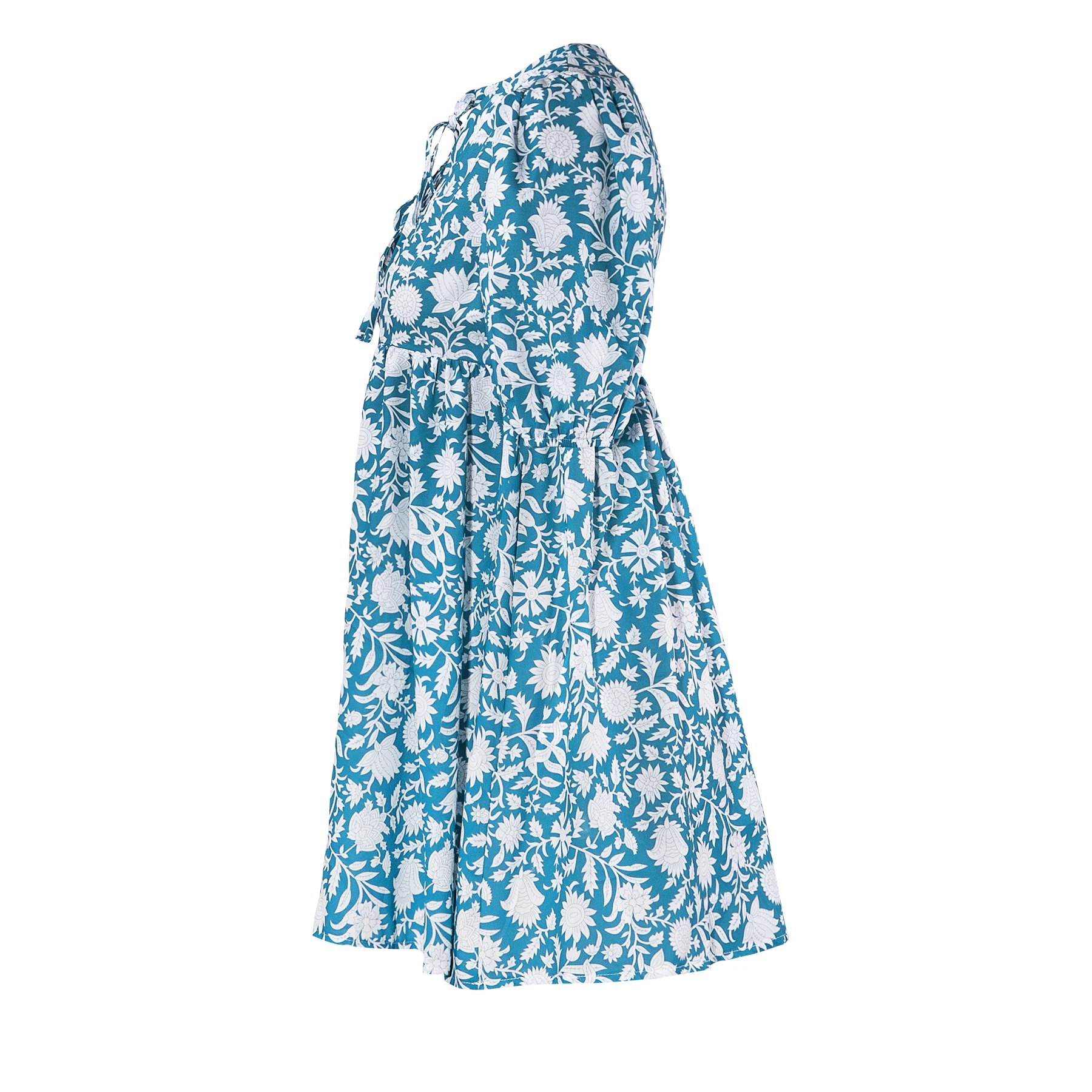 2024 Spring Festival Dress V Neck Half Sleeve Loose Midi Dress Casual Printed Midi Skirt Bohemian Style Dress