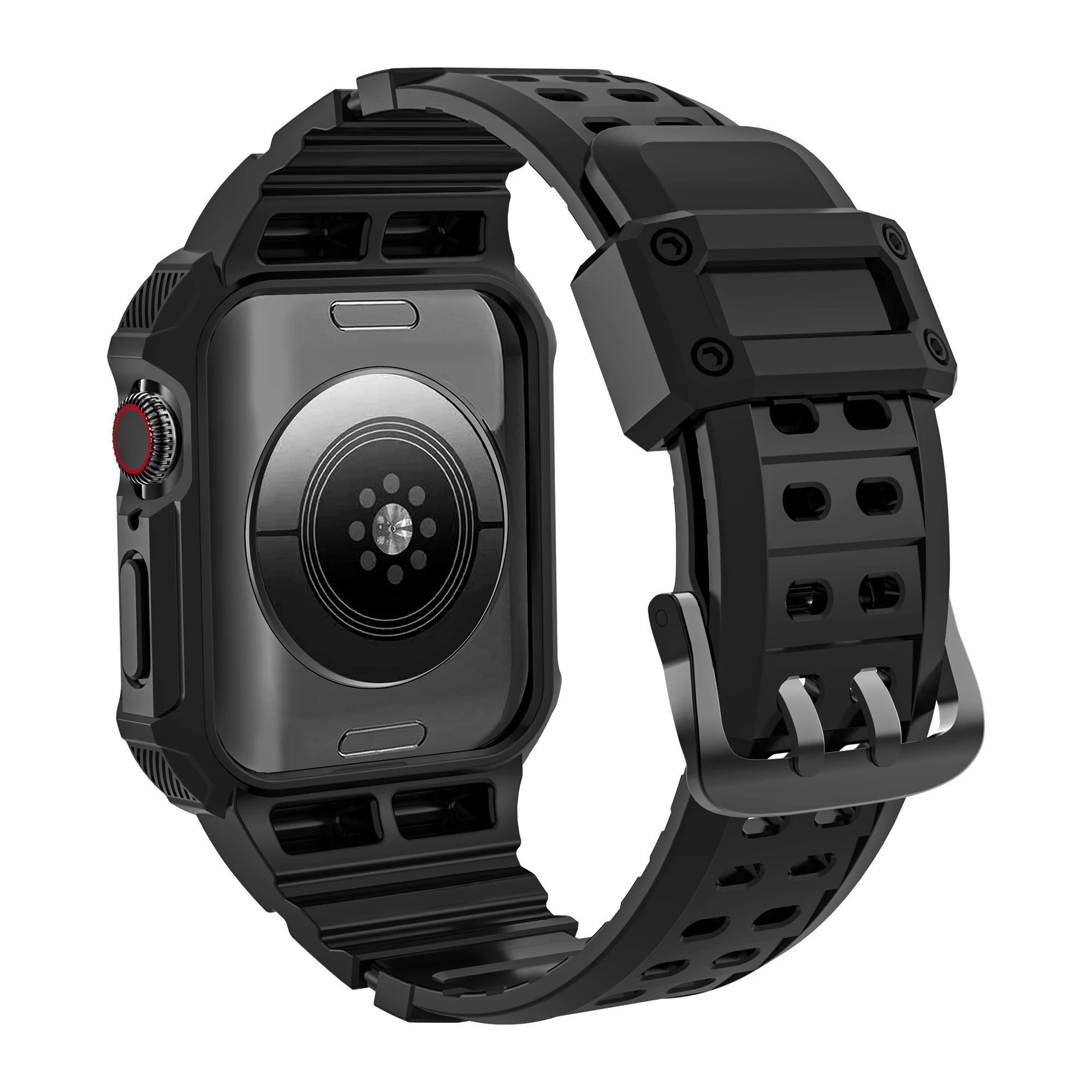 متوافق مع ساعة Apple 9/8/7/SE 6/5/4/3/2/1، غطاء حماية متين من السلسلة لساعة iWatch 38/40/41 ملم 42/44/45 ملم