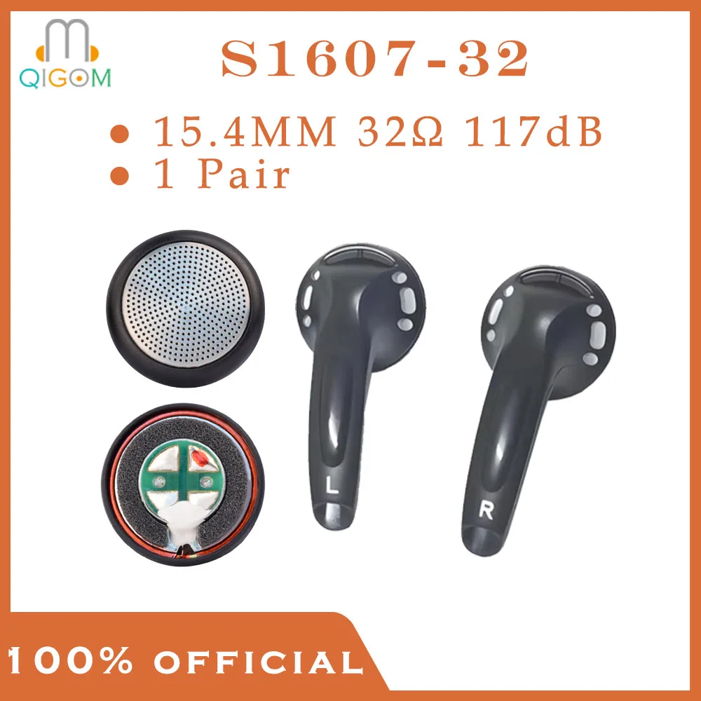 

QIGOM Earphone Driver S1607-32 1Pair, 15.4MM 32ohm 117dB, Earphone Driver with Steel Mesh, Vocal High Frequency, Earphone Driver