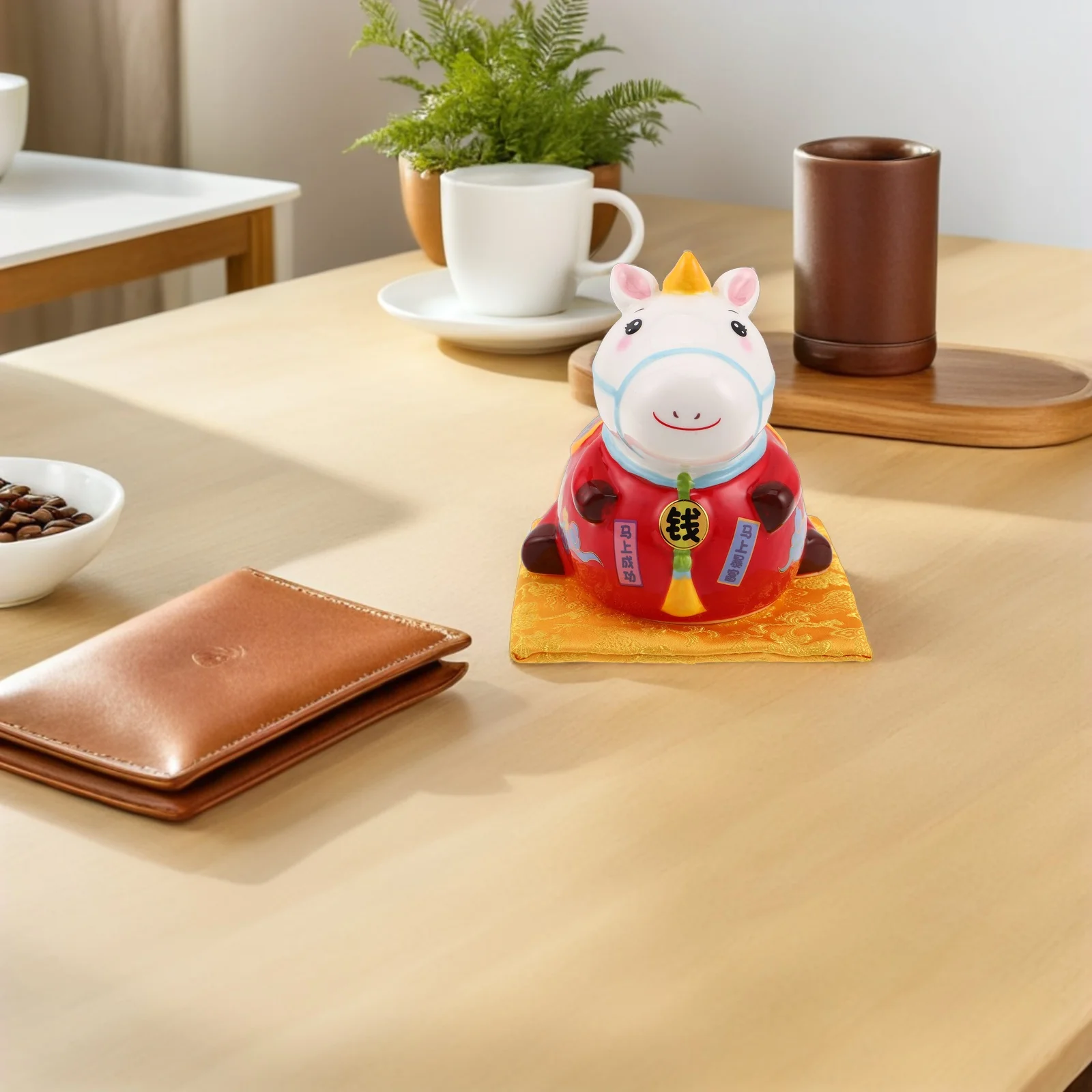 

Chinese Zodiac Horse Ceramic Money Saving Pot 2026 New Year Wealth Coin Bank Animal Statue Cash Savings Box Chinese Horse Statue