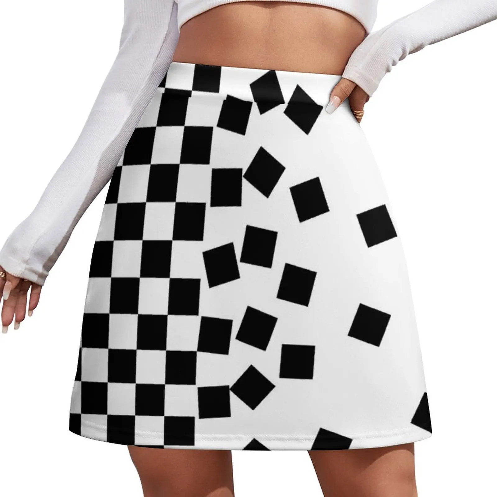 

Falling Checkers Mini Skirt Kawaii luxury evening dresses 2026 Women clothing korean style