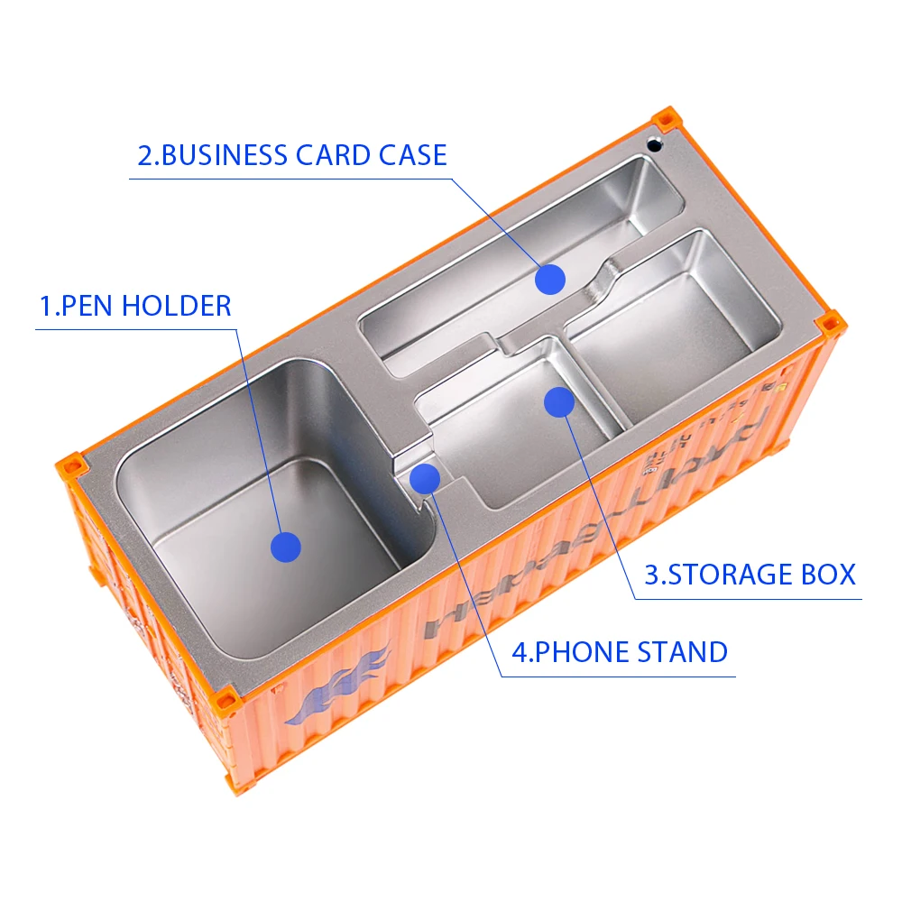 20 Feet Shipping Container Pen Holder Mini Container Ship Business Card Box Freight Logistics Container Scale Model Box Gift