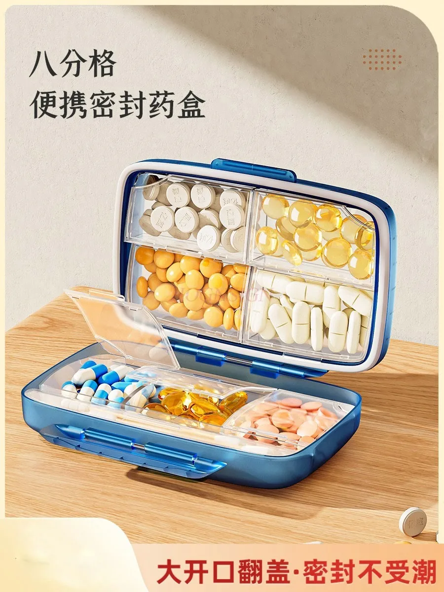 

Portable medicine box, 7 days per week, large capacity, carry and pack medicine in the morning, noon, and evening