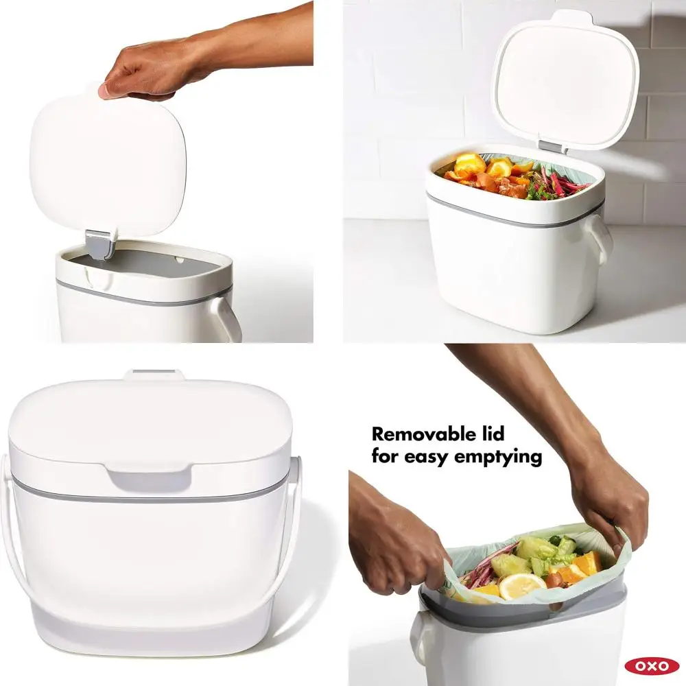 

White 1.75 Gallon Easy-Clean Compost Bin - 6.62 Liter Capacity